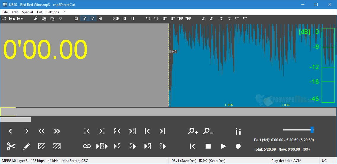 Screenshot for: mp3DirectCut 2.29