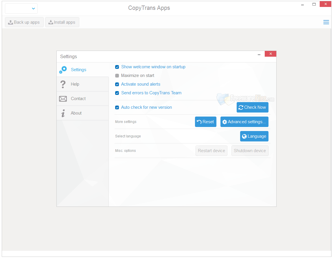 Screenshot for: CopyTrans Apps 1.069