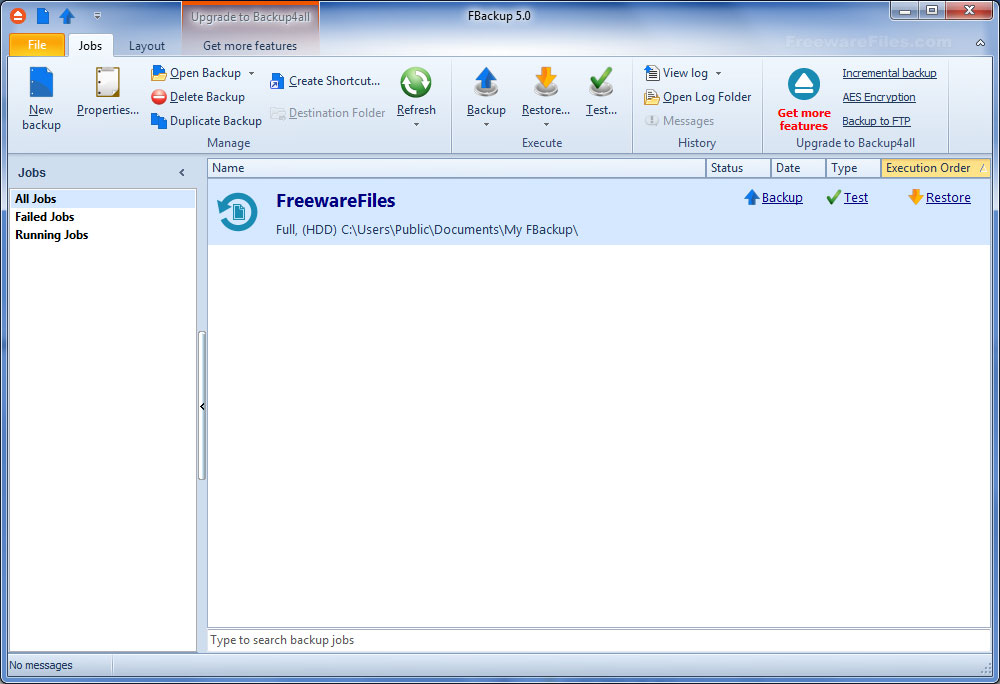 Screenshot for: FBackup 8.6.288