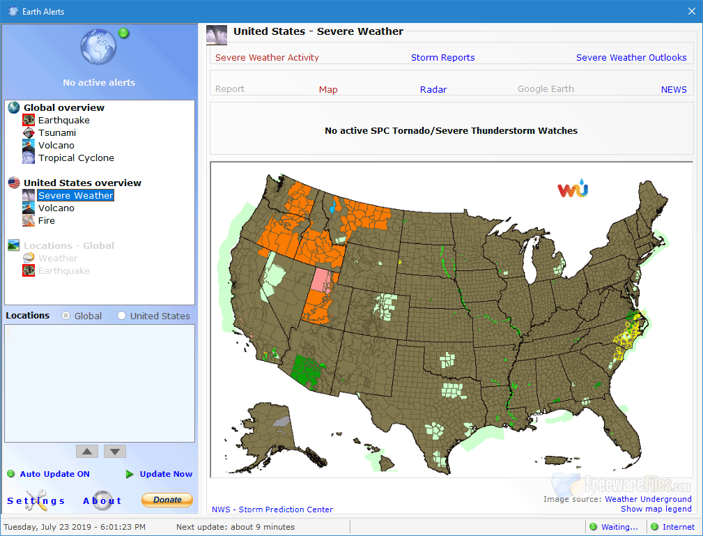 Screenshot for: Earth Alerts 2020.1.122
