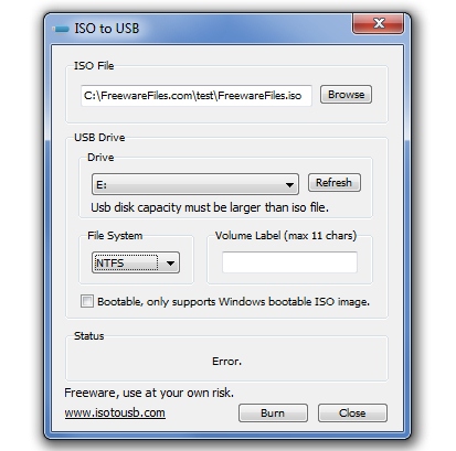 Screenshot for: ISO to USB 1.6