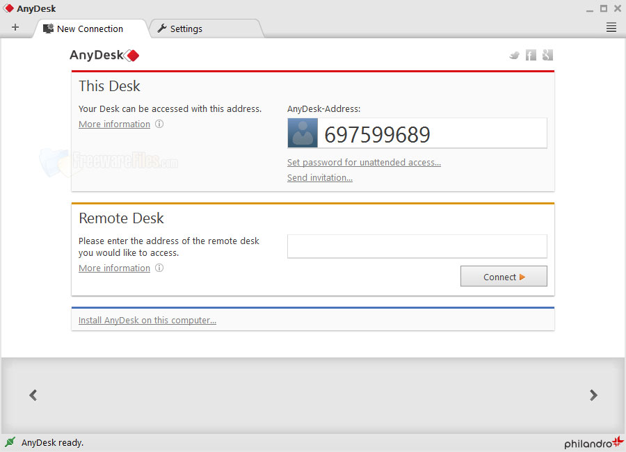 Screenshot for: AnyDesk 5.5.3