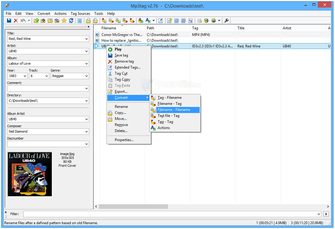 Screenshot for: Mp3tag 3.00 / 3.00e Beta