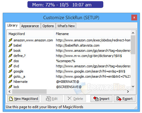 Screenshot for: SlickRun 4.4.9.0