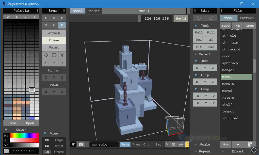 Screenshot for: MagicaVoxel 0.99.4 /0.99.5 Alpha